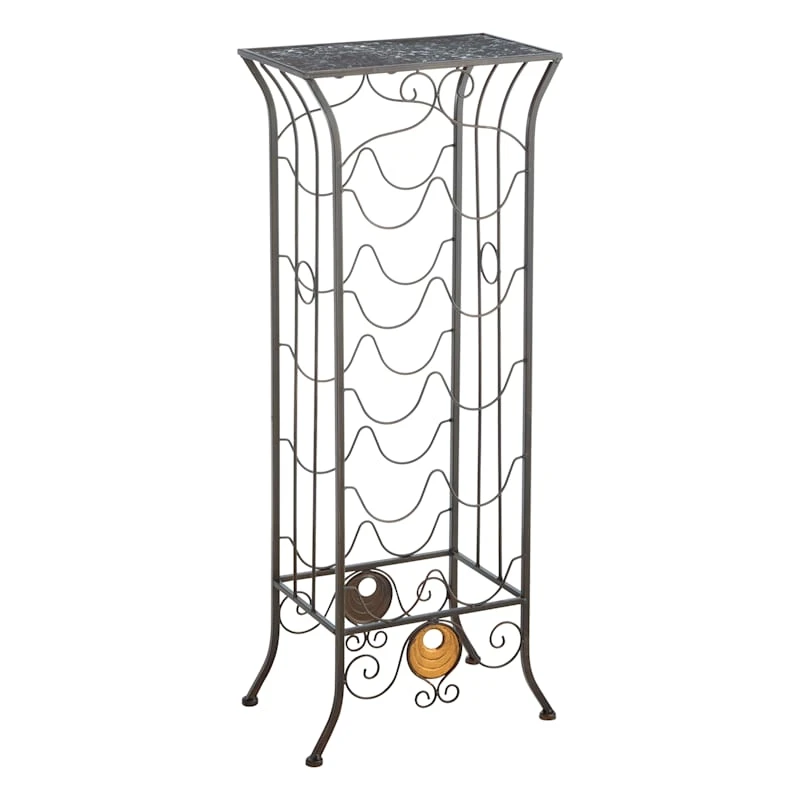 10-Bottle Wine Rack, Black 3 10-Bottle Wine Rack, Black