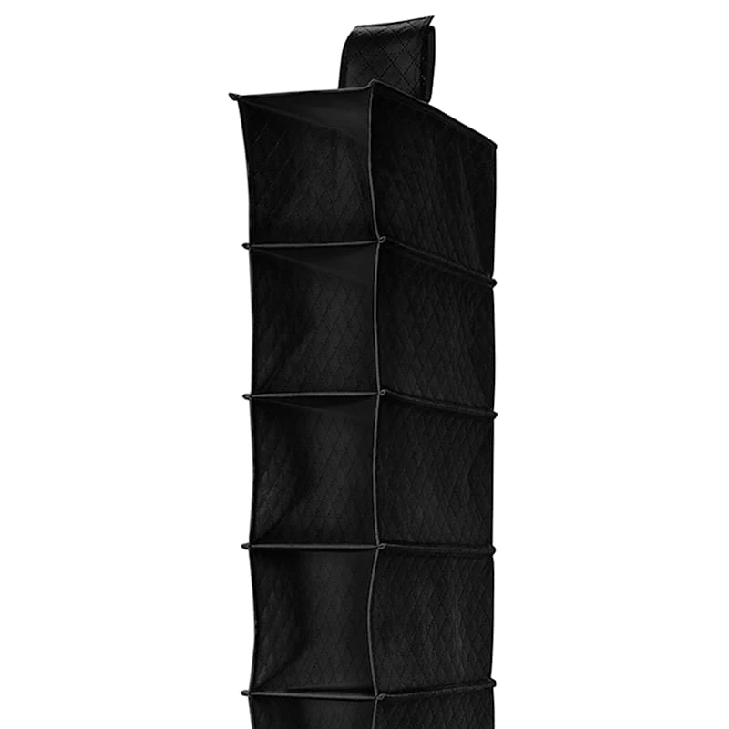 10-Shelf Hanging Closet Organizer, Black 4 10-Shelf Hanging Closet Organizer, Black - Image 2