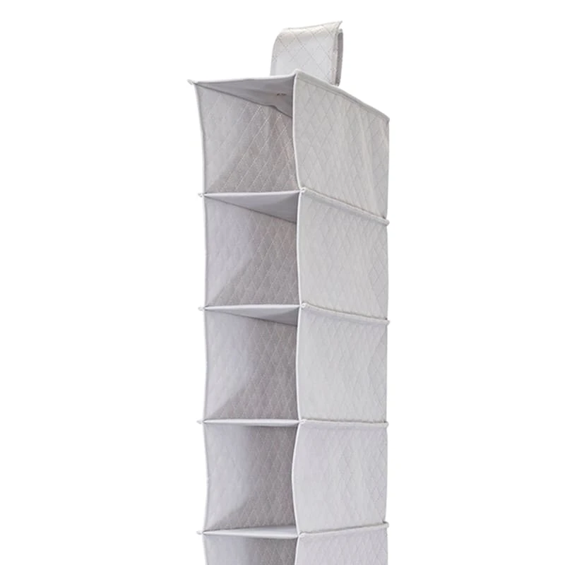 10-Shelf Hanging Closet Organizer, Grey 4 10-Shelf Hanging Closet Organizer, Grey - Image 2