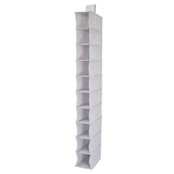 10-Shelf Hanging Closet Organizer, Grey