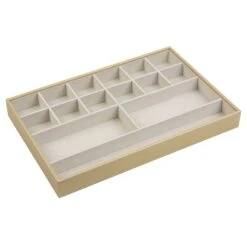15-Compartment Stackable Jewelry Organizer, Gold