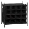 16-Compartment Black Stackable Storage Rack -Furniture Series Store 16 compartment black stackable storage rack