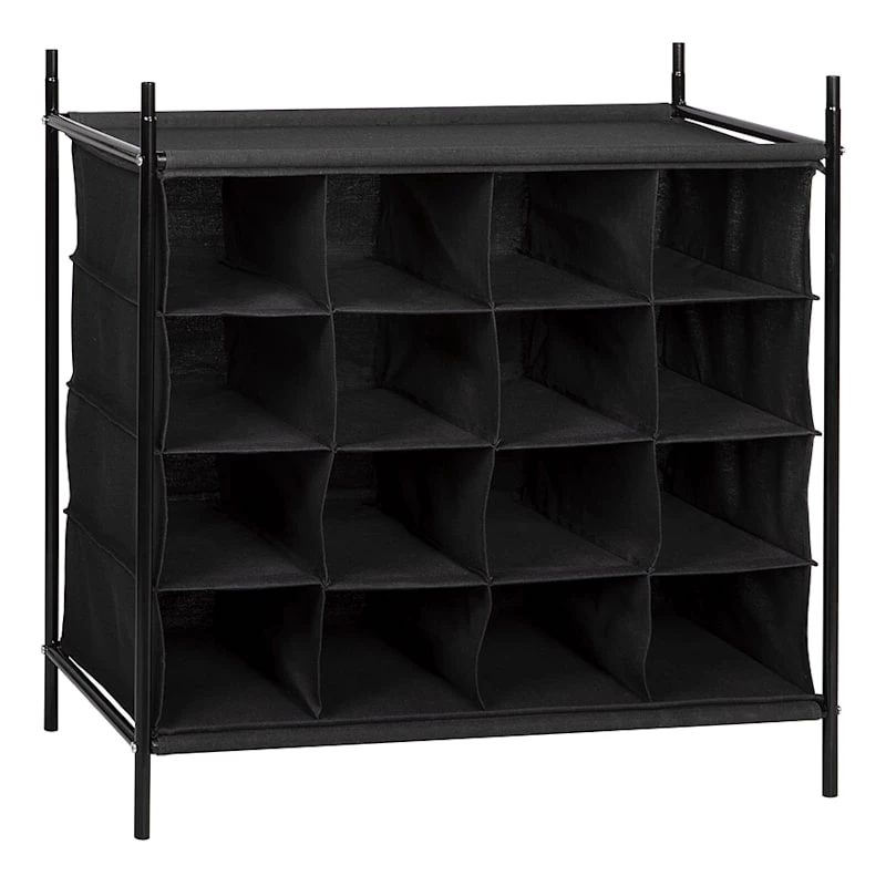 16-Compartment Black Stackable Storage Rack 3 16-Compartment Black Stackable Storage Rack