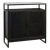 2-Drawer Black Metal Display Cabinet, 32x34