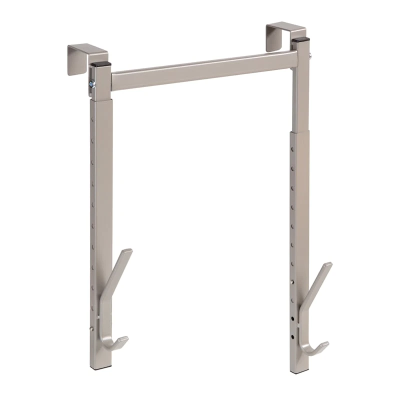 2-Hook Adjustable Over The Door Hanger, Satin Nickel 3 2-Hook Adjustable Over The Door Hanger, Satin Nickel