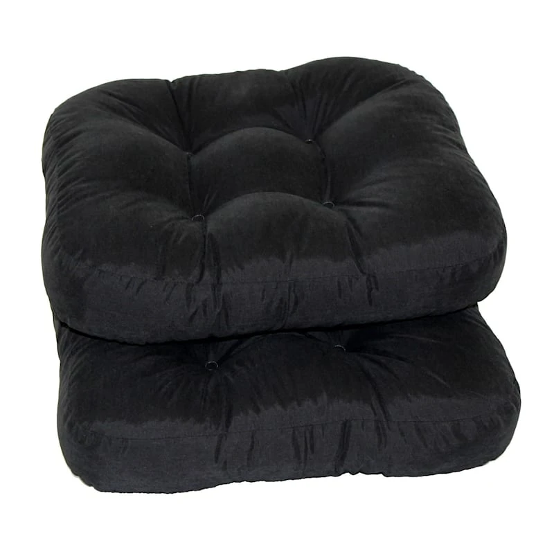 2-Pack Black Microsuede Chair Pads 3 2-Pack Black Microsuede Chair Pads