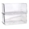 2-Piece Clear Stackable Storage Bin, Small -Furniture Series Store 2 piece clear stackable storage bin small