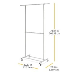 2-Rod Extendable Garment Rack -Furniture Series Store 2 rod extendable garment rack 4