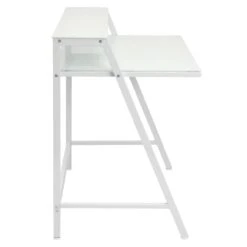 2-Tier Lola Desk, White -Furniture Series Store 2 tier lola desk white 2