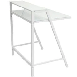 2-Tier Lola Desk, White -Furniture Series Store 2 tier lola desk white 3