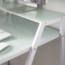 2-Tier Lola Desk, White -Furniture Series Store 2 tier lola desk white 5