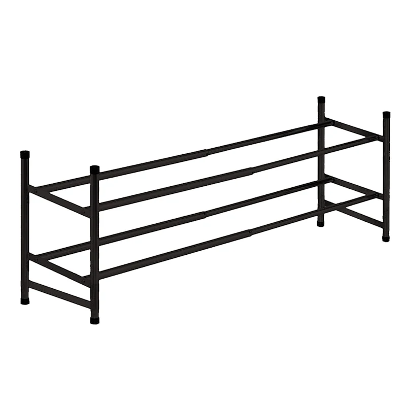 2-Tier Metal Shoe Rack, Black 3 2-Tier Metal Shoe Rack, Black