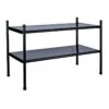 2-Tier Punch Metal Shoe Rack, Black -Furniture Series Store 2 tier punch metal shoe rack black