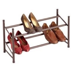 2-Tier Standing Shoe Rack, Bronze