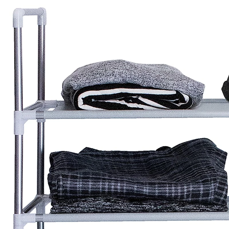 20-Pair & 5-Tier Coated Steel Shoe Rack, Grey 4 20-Pair & 5-Tier Coated Steel Shoe Rack, Grey - Image 2