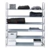 20-Pair & 5-Tier Coated Steel Shoe Rack, Grey -Furniture Series Store 20 pair 5 tier coated steel shoe rack grey
