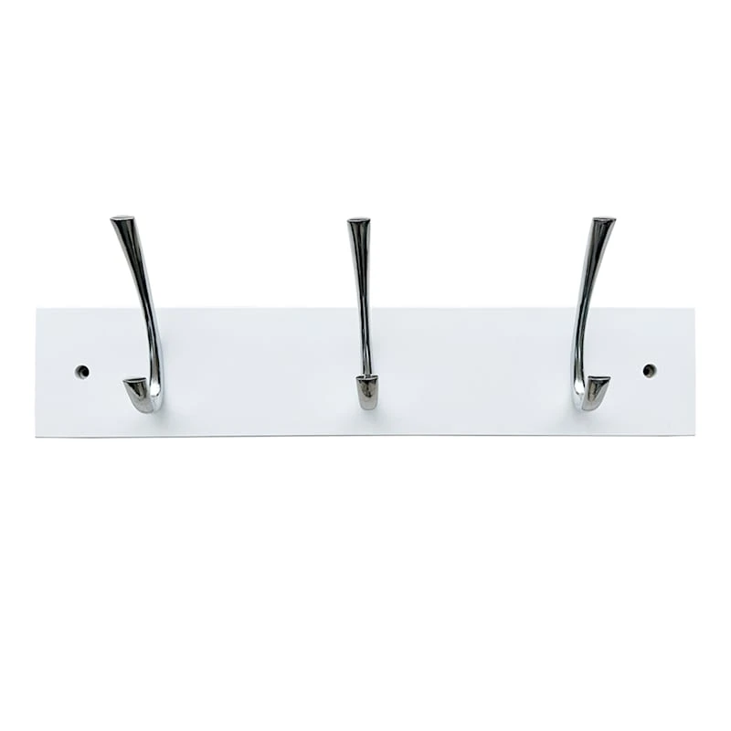 3-Hook White Modern Wall Hanger 3 3-Hook White Modern Wall Hanger