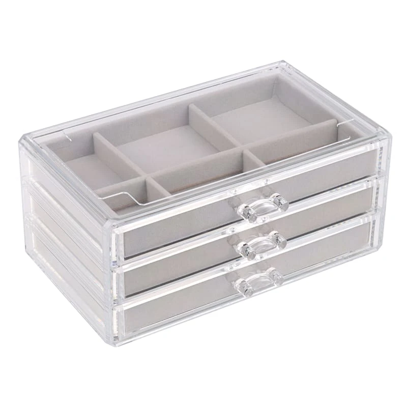 3-Tier Acrylic Drawer Jewelry Organizer 3 3-Tier Acrylic Drawer Jewelry Organizer