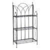 3-Tier Black Gothic Baker Rack With Metal Wire Shelves -Furniture Series Store 3 tier black gothic baker rack with metal wire shelves