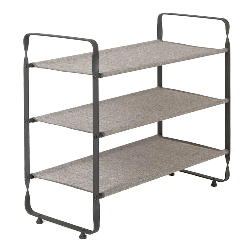 3-Tier Heavy Duty Shoe Rack, Grey 3 3-Tier Heavy Duty Shoe Rack, Grey