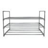 3-Tier Metal Shoe Rack, Grey 2 3-Tier Metal Shoe Rack, Grey -Furniture Series Store 3 tier metal shoe rack grey
