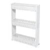 3-Tier Slim Rolling Organizer, White 2 3-Tier Slim Rolling Organizer, White -Furniture Series Store 3 tier slim rolling organizer white