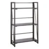 3-Tier Vienna Folding Bookshelf, Grey -Furniture Series Store 3 tier vienna folding bookshelf grey