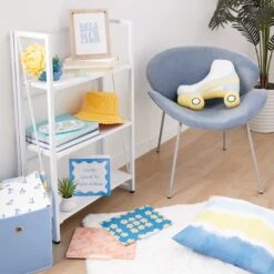 3-Tier Vienna Folding Bookshelf, White -Furniture Series Store 3 tier vienna folding bookshelf white 2