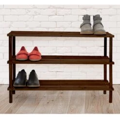 3-Tier Wood Shoe Rack Espresso -Furniture Series Store 3 tier wood shoe rack espresso 2