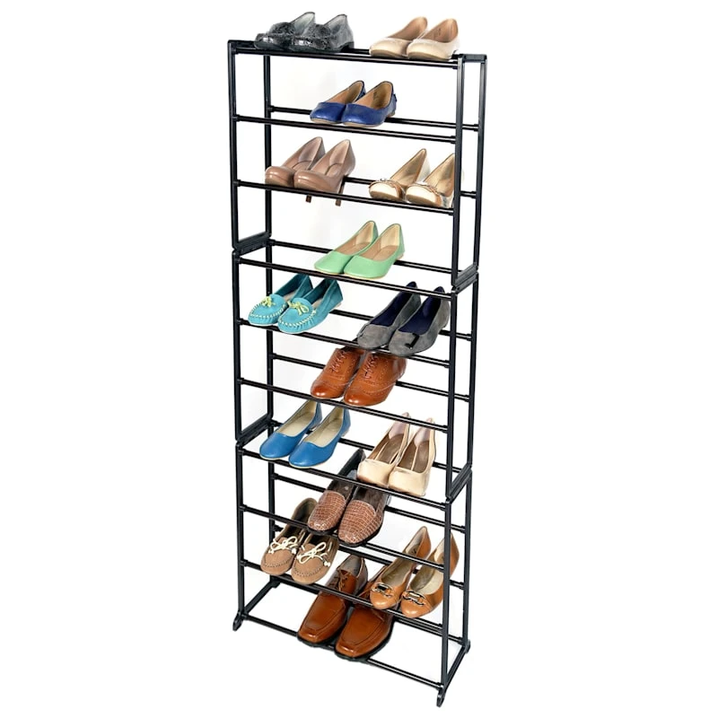 30-Pair Standing Shoe Rack, Bronze 3 30-Pair Standing Shoe Rack, Bronze