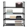 4-Tier & 12-Pair Shoe Rack, Black -Furniture Series Store 4 tier 12 pair shoe rack black