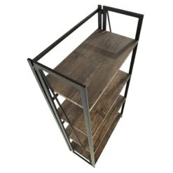 4-Tier Dakota Black & Brown Industrial Modern Bookshelf, 49" -Furniture Series Store 4 tier dakota black brown industrial modern bookshelf 49 4