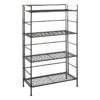 4-Tier Metal Folding Rack With Wire Shelves 1 4-Tier Metal Folding Rack With Wire Shelves -Furniture Series Store 4 tier metal folding rack with wire shelves