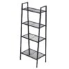 4-Tier Metal Rack, Grey -Furniture Series Store 4 tier metal rack grey