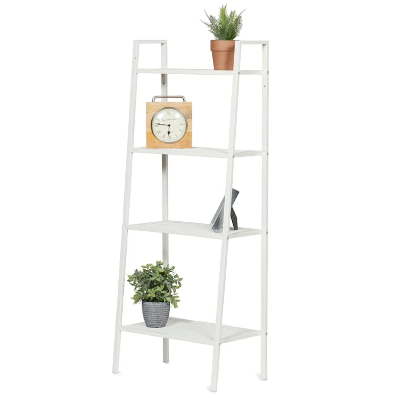 4-Tier Metal Rack, White 4 4-Tier Metal Rack, White - Image 2