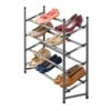 4-Tier Shoe Rack, Gunmetal -Furniture Series Store 4 tier shoe rack gunmetal