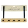 5-Hook Black Metal With Bamboo Wood Over The Door Hanger