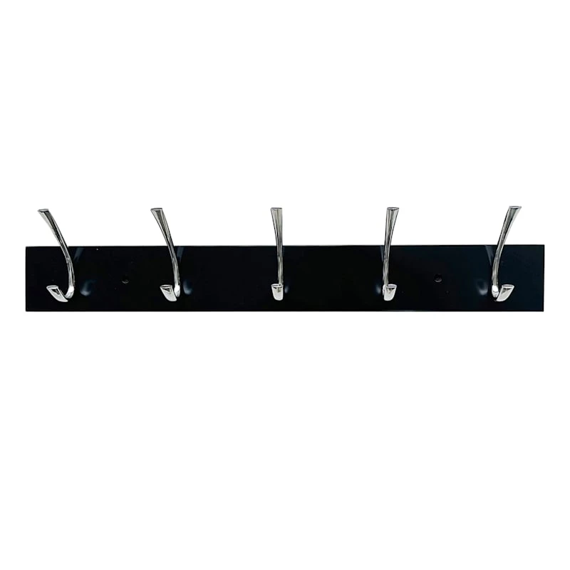 5-Hook Modern Wall Hanger, Espresso 3 5-Hook Modern Wall Hanger, Espresso