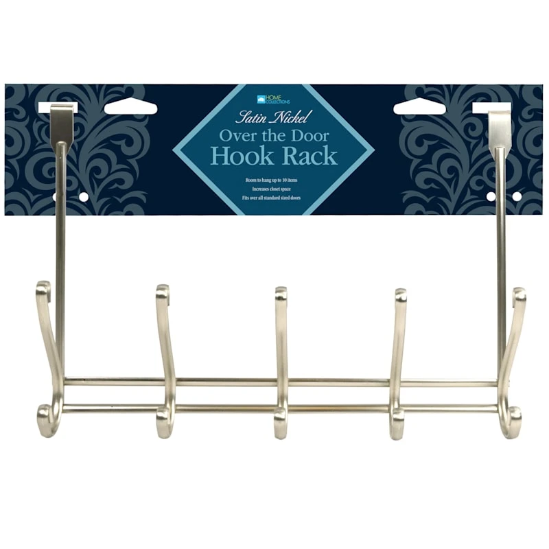 5-Hook Over The Door Hanger, Nickel 4 5-Hook Over The Door Hanger, Nickel - Image 2