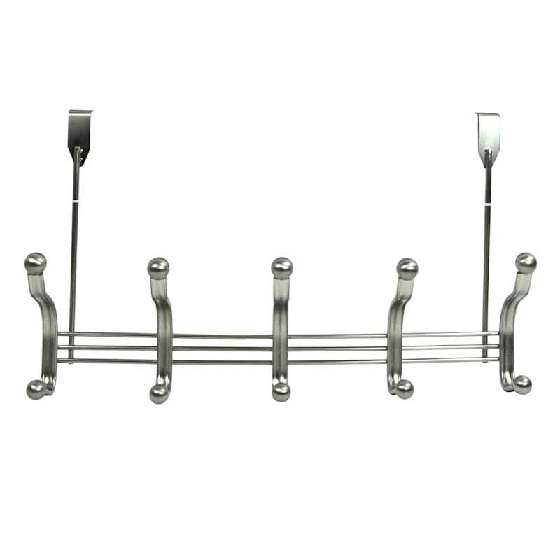 5-Hook Over The Door Hanger, Nickel 3 5-Hook Over The Door Hanger, Nickel
