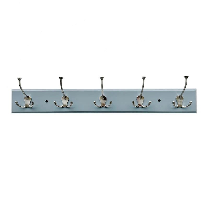 5-Hook Triple Wall Hanger, Grey 3 5-Hook Triple Wall Hanger, Grey