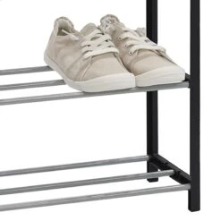 5-Tier Metal Shoe Rack, Black -Furniture Series Store 5 tier metal shoe rack black 2