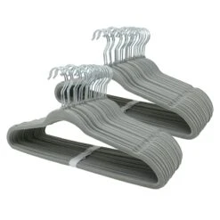 50-Pack Velvet Hanger Set, Grey