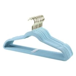 50-Pack Velvet Suit Hangers, Pastel Blue -Furniture Series Store 50 pack velvet suit hangers pastel blue 1