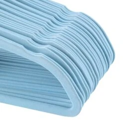 50-Pack Velvet Suit Hangers, Pastel Blue -Furniture Series Store 50 pack velvet suit hangers pastel blue 2