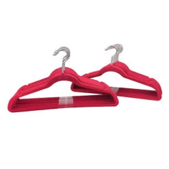 50-Pack Velvet Suit Hangers, Raspberry Red