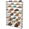 50-Pair Standing Shoe Rack, Bronze -Furniture Series Store 50 pair standing shoe rack bronze