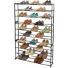 50-Pair Standing Shoe Rack, Gunmetal -Furniture Series Store 50 pair standing shoe rack gunmetal