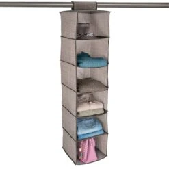 6-Shelf Hanging Organizer, Brown -Furniture Series Store 6 shelf hanging organizer brown 1