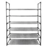 6-Tier Printed Shelf Shoe Rack, Black Linen -Furniture Series Store 6 tier printed shelf shoe rack black linen